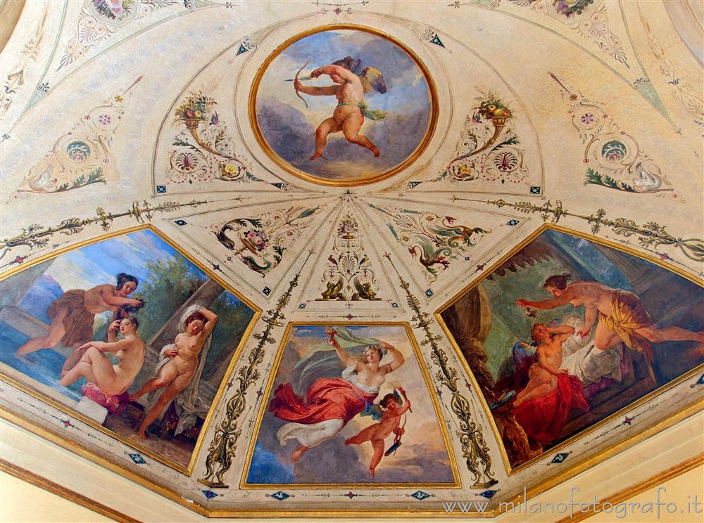 Milan (Italy) - Detail of the ceiling of the second boudoir of Palazzo Serbelloni